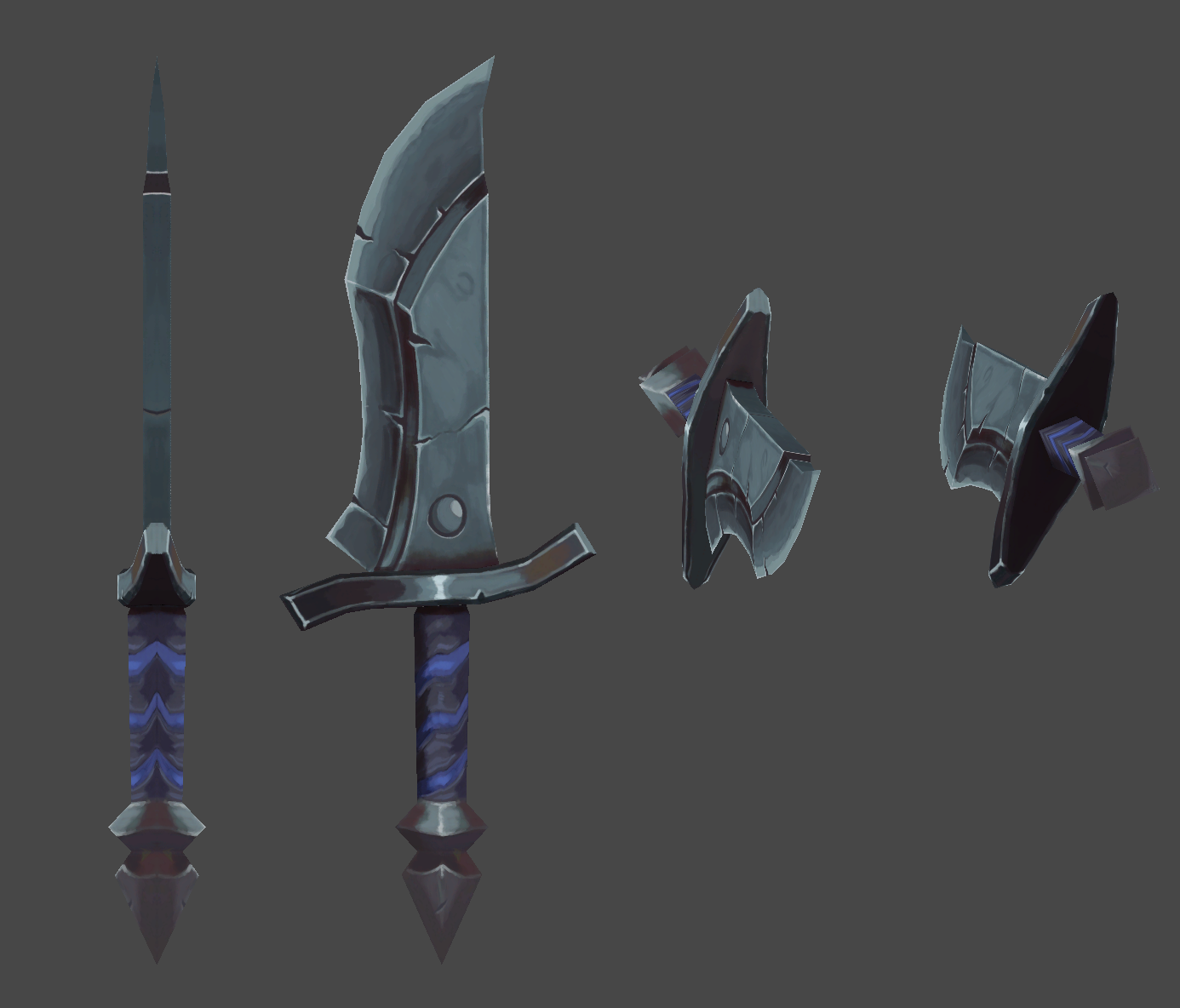 Array of views for knife